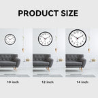 AKCISOT Atomic 10 Inch Wall Clock Analog Clocks for Indoor Kitchen, Battery Operated Clock for Bedroom Office Classroom Living Room(Black)