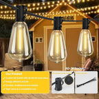ST38 100FT LED Outdoor String Lights with 50 Shatterproof ST38 Bulbs+2 Spares, 2700K Warm White – for Backyard, Patio, Garden, Wedding, Party, Christmas, Porch, Deck, Gazebo, Bistro, Camping Decor