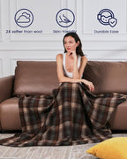 ZonLi Brown Throw Blanket, 50" x 60" Fall Decorative Classic Blankets with Tassel for Couch, Bed, Sofa, Chair, Outdoor, Cozy Warm Lightweight Blankets (Brown)