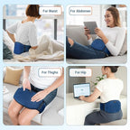 Comfytemp Cordless Portable Heating Pad with Massager for Back Pain Relief for Cramps and Menstrual,Lower Back Massager with 3 Heat, Auto-Off, Heated Waist for Abdominal Gift for Mom
