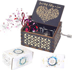 Antique Style Laser Engraved I Can't Help to Falling in Love with You Hand Cranked for Her - Musical Box, Elegant Romantic Gift for Wedding, Anniversary, Birthday (Women, Her)