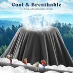 Cooling Comforter Queen Size, Double-Sided Cooling Blanket for Hot Sleepers & Night Sweats, Arc-Chill Q-Max > 0.4 Breathable Ice Blanket, Lightweight Cold Comforter (80''x90'', Dark Grey)