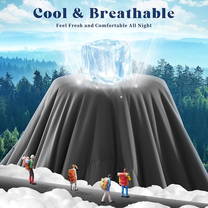 Cooling Comforter Twin Size, Double-Sided Cooling Blanket for Hot Sleepers & Night Sweats, Arc-Chill Q-Max > 0.4 Breathable Ice Blanket, Lightweight Cold Comforter (68''x90'', Dark Grey)