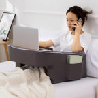 A Nice Night Lap Desk Rest Pillow for Adult,TV Trays Bed Pillow, Memory Foam Rest Pillow for Reading, Working, Playing Switch or Sitting in Bed Sofa Floor,DarkGrey