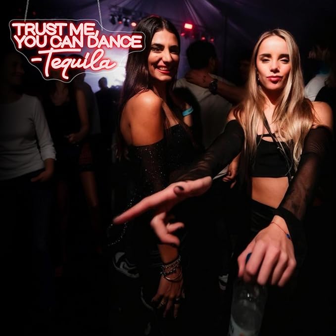 Neon Sign, Trust Me You Can Dance Neon Signs for Wall Decor Neon Red LED Signs Room Neon Light Up Signs Home Decor for Business Bedroom Club Party Bars Shop USB Operated