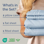 Cal King Size 4 Piece Sheet Set - Comfy Breathable & Cooling Bed Sheets Set - Hotel Luxury Bedding for Women, Men, Kids, Teens, Boys & Girls - Deep Pockets, Soft, Wrinkle Free - Oeko-Tex - Sky Blue