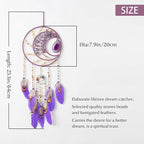 7 Chakras Agates Dream Catchers Moon Tree of Life Dream Catcher Violet Feather Dreamcatcher Wall Decor with Healing Crystal Stone Wall Art Hanging for Bedroom Home Decor Bless Gift Wedding Garden