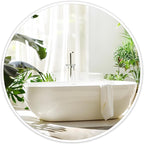 Fabuday White Circle Mirror for Wall 24 inch - Round Mirror for Bathroom, Entryway, Living Room, Hallway, Vanity Decor, Big Matte Metal Frame Mirrors