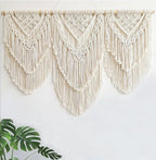 Achart Macrame Wall Hanging Large- Boho Wall Decor- large wall art- Wall Decor Living Room- Macrame Tapestry Boho Decor for Bedroom (Beige-H)