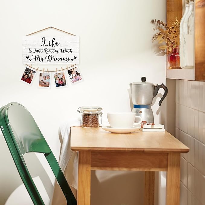 Granny Gifts Picture Frame Photo Holder for Wall, Mothers Birthday Gifts for Grammy Grandma, Thank You Gifts Grandmother Gammy Gifts from Grandchildren Grandkids Hanging Photo Display