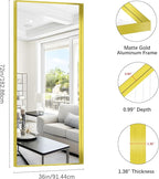 Gold Bathroom Mirror, 72x30 Inch Rectangular Framed Mirror, Large Wall Mounted Bathroom Vanity Mirror Over Sink for Bedroom,Restroom, Living Room, Hangs Vertically or Horizontally