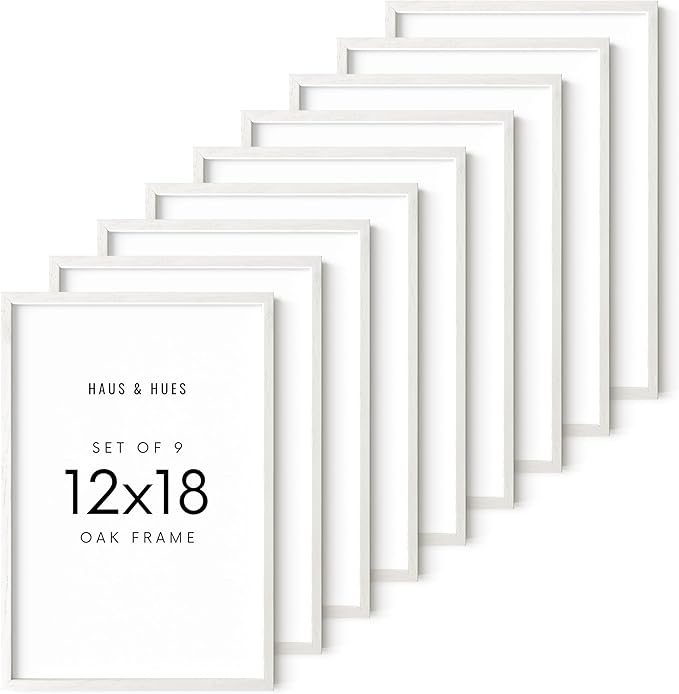HAUS AND HUES Standalone White Oak Frames Set of 9-12x18