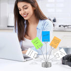 Desktop Heart-Shaped Photo Tree Style Holders Round Base,5-Branch Family Picture Frame Clips Holder Desk Card Display Stand for Christmas,Wedding, Birthday Party,Gift Silver