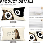 Trendy Leopard Lucky 8 Ball Pillow Covers 20x12, Cheetah Leopard Print Room Decor, Funky Preppy Leopard and Black Billiards Decorative Throw Pillow Covers for Girls Dorm Apartment