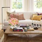 Hollyone Hydrangea Artificial Flowers with Glass Vase Pink-Green Silk Faux Flowers Arrangements in Vase with Faux Water Fake Floral Bulk Bouquet for Home Decor Table Centerpiece Decorations