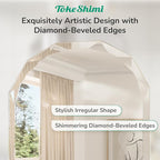 TokeShimi 20x28 Irregular Wall Mirror Beveled, Frameless Mirror Bathroom Stylish, Shatterproof Decorative Oval Bathroom Vanity Mirrored Round Modern for Living Room, Entryway, Restroom