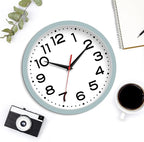 Wall Clock Silent Non-Ticking Modern Clock Battery Operated 12 Inch Small Classic Analog Decorative for Kitchen, Bathroom, Office, Bedroom, Home(Blue Gray)