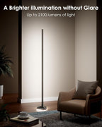 Corner Floor Lamp, RGB LED Corner Lamp with Music Sync, Smart App and Remote Control Color Changing Ambience Light, LED Lamp with 16 Million Colors for Gaming Room, Bedroom, Living Room