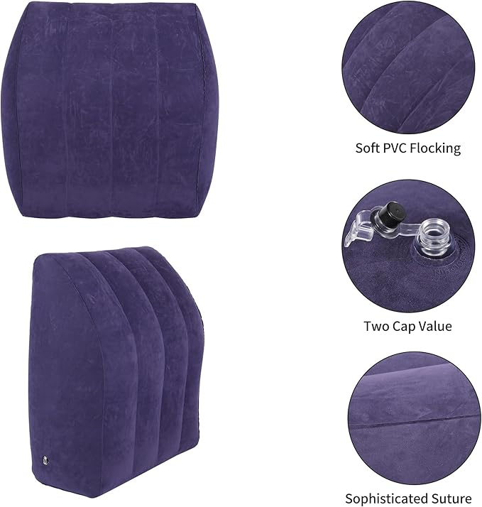 Leg Elevation Pillow, Inflatable Wedge Pillows for Sleeping, Knee Pillow for Legs Relax Muscles and Comfort Reduce Swelling,Injury,Recovery (25.5 x 23.5 x 8.5 inches)