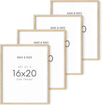 Haus and Hues 16"x20" Beige Oak Wood Picture Frame Set of 4 - 16x20 Wood Picture Frame, 16x20 Frames 4 Pack, 16x20 Poster Frame, 16x20 Frame Wood, 16 by 20 Picture Frames, Set of 4 Frames 16x20 Frame Only (Beige Oak)