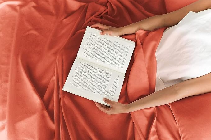 King Sheets Set 6 Piece - Includes 4 Pillowcases - Bed Sheets King Size - Soft Hotel Luxury Bedding - Cooling, Comfy, Fade Free & Breathable - 1 Flat & 1 Fitted & 4 Pillowcases w/ Deep Pockets - Coral