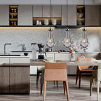Raindrop Pendant Lights Set of Two, Nickel Pendant Lights Kitchen Island, Indoor Pendant Lighting, Pendant Light Fixtures, Pendant Light for Kitchen Island Bedroom Bathroom