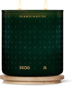 Skandinavisk Skog 'Forest' Scented Candle with 2 Wicks. Fragrance Notes: Pine Needles and Fir Cones, Birch Sap and Lily of The Valley. 14.1 oz.