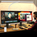 Double Head LED Desk Lamp with Remote Control for Home Office 24W Brightest Computer Desk Light for Workbench Drafting Architect Study Reading with Anti-Glare Cover