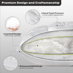 ZUBISU Luxury Hotel Quality Goose Feathers & Down Pillow,800 Fill Power King Size Bed Pillow 1 Pack,Soft Bed Pillow with Breathable Cover,Pack of 1 (King, White)