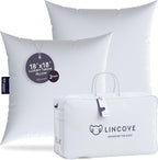 Lincove Euro Throw Pillow Insert Square 18"x18" Pillow – Made in Canada, 100% Cotton Shell, Down Alternative Filling, Vegan-Friendly, Hypoallergenic - Decorative Couch Pillows, 2 Pack