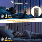 LED Desk Lamp with Clamp, Architect Desk Lamp for Home Office with Remote, 24W Ultra-Bright Desk Light with Stepless Dimming and Stepless Color Temp, Memory Function for Study and Workbench