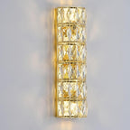 6 Layer Gold Crystal Wall Sconce, Modern Wall Lamp Light Fixture for Bathroom Vanity, Stairway, Kitchen, Living Room, Bedroom, Hallway