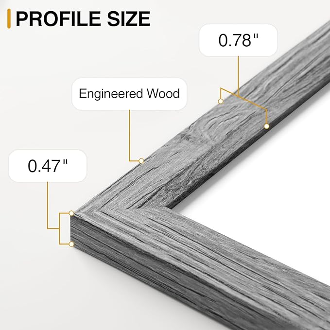 Vittanly 15 Pack Picture Frames Collage Wall Decor, Multi Sizes Including 3pcs 8x10, 6pcs 5x7 and 6pcs 4x6 Photo Frames, Gallery Frame Set for Wall or Tabletop Display, Black, Grey and White