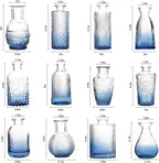 RUCKACE Bud Vases in Bulk 22 Blue Glass Small Vases Flower Vase Bulk for Centerpiece Table Wedding Decorations Home Decor Party(Gradient Blue 22 Pack)