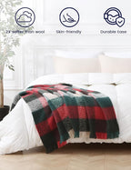ZonLi Christmas Plaid Throw Blanket, Decorative Blankets
