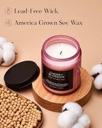 M&SENSE Cherry Blossom Scented Spring Candle, Best Smelling Stress Relief Aromatherapy Candle, 50 Hours 7.05oz Natural Soy Wax Romantic Candle Gifts for Women & Home Decor