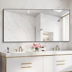 36x72inch Bathroom Mirror, Black Rectangle Mirror with Thin Metal Frame, Large Rectangular Wall Mirrors for Bathroom, Living Roomm, Hair Salon, Big Farmehouse Mirror Hang Horizontal/Vertical