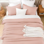 Litanika Pink Twin Comforter Set for Girls, 2 Pieces Kids Blush Plain Bedding Comforter Set, All Season Bed Set (66x90In Comforter & 1 Pillowcase)