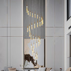 LMQNINE 36 Light Modern Crystal Chandelier Dimmable LED High Ceiling Chandelier Crystal Bubble Gold Pendant Lights Living Room Lobby 180W Staircase Chandeliers