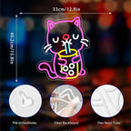 Cat Boba Tea Neon Sign, Neon Signs for Wall Decor Neon LED Signs Room Neon Light Up Signs Home Decor for Bedroom Club Party Bar Shop USB Operated