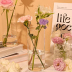 12Pcs Glass Cylinder Vases 8 Inch Tall Clear Flower Vases for Centerpieces Wedding Decoration, Hurricane Floating Candle Holder for Party Table Home Decor