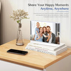 5x7 Magnetic Acrylic Photo Frame – Double-Sided Clear Picture Display Frame with White Base, Tabletop Acrylic Frame for Home & Office Decor (4-Pack, Horizontal display)