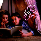 Bear Angel Neon Sign Led Neon Lights Neon Signs for Wall Decor Light Up Sign for Birthday Party Club Gift