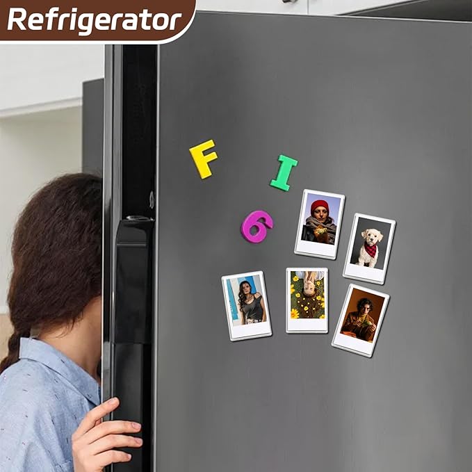 10Pack Magnetic Mini 2x3 Acrylic Picture Frames, Refrigerator Photo Frame Horizontal Vertical Compatible with Fujifilm Instax Polaroid Mini Film for Home Fridge Locker