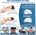 Pain Relief Cervical Pillow for Neck and Shoulder Support,Hollow Design Memory Foam Pillows with Cooling Case,Orthopedic Ergonomic Neck Pillow,Contour Bed Pillow for Side Back Stomach Sleeper…