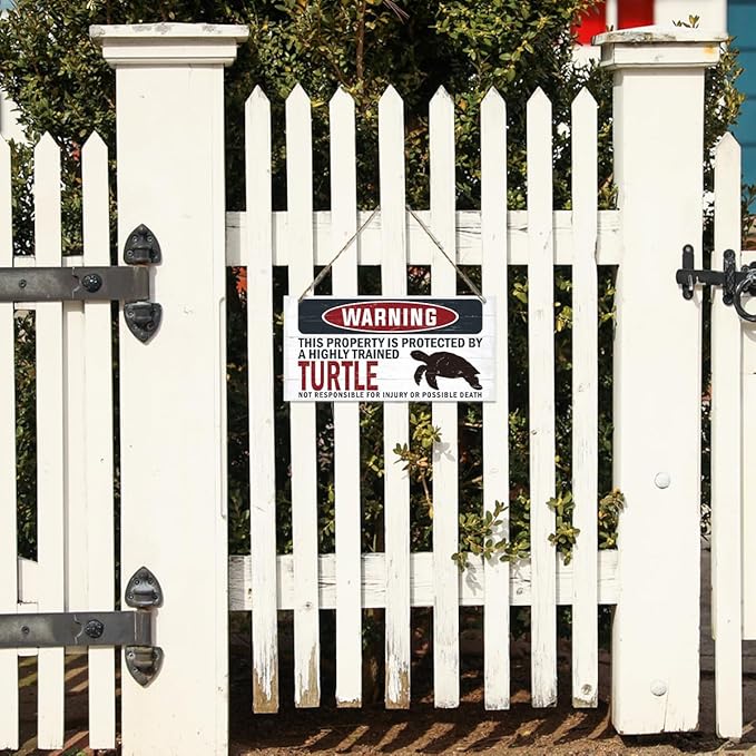 Warning Sign, Turtle Warning Wood Plaque Sign, Funny Door Signs, Decorative Wood Hanging Suspension Plaque, Farmhouse Wooden Wall Decor, Outdoor Hanging Wooden Signs