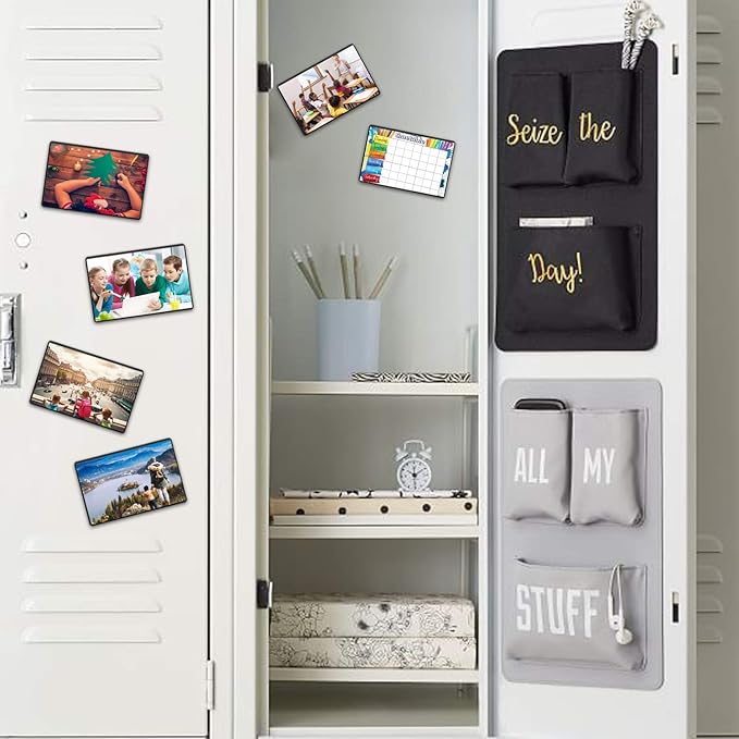 Magicfly Pack of 15 Magnetic Picture Frame with Clear Pocket, 4 x 6 Inches Refrigerator Photo Holder for Fridge Office Cabinet Locker, Black