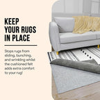 Non Slip Rug Pad 2x8 Feet, 4/25" Thick Felt Cushioned Rubber Rug Gripper Pad for Hardwood, Laminate, Stone, Tile, Wood, Vinyl Floors & Carpet, Anti Skid Under Area Rug Pads