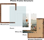 10x14 Picture Frame Set of 12 for 30 x 40 cm Diamond Art Painting, Display 8.5x11 With Mat or 10x14 Without, Wood Wall Gallery Poster Photo Frames Bulk, 12 Pack, Deep Brown