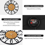 Large Wall Clock for Living Room Decor, 32 Inch Non Ticking Silent, Battery Operated Modern Vintage Oversized Wall Clock for Bedroom Kitchen
